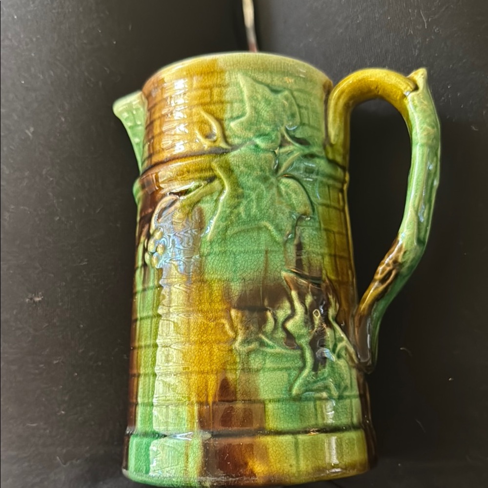 Green and Brown Ceramic Pitcher